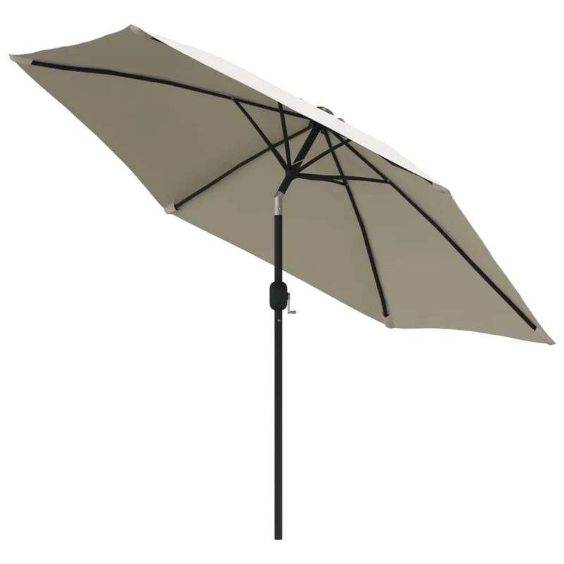Parasol avec poteau en acier 3 m sable blanc 02_0008703