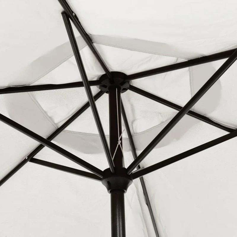Parasol avec poteau en acier 3 m sable blanc 02_0008703