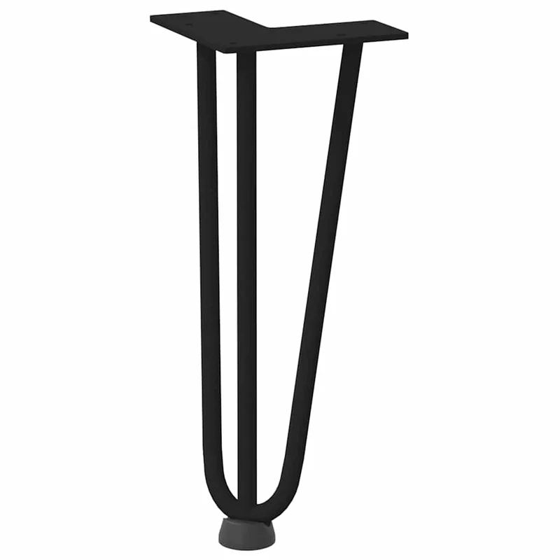 Lot de 4 pieds en épingle à cheveux pour table basse 30 cm design moderne avec niveleurs en acier massif noir 02_0056735