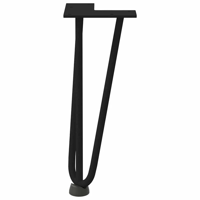 Lot de 4 pieds en épingle à cheveux pour table basse 30 cm design moderne avec niveleurs en acier massif noir 02_0056735