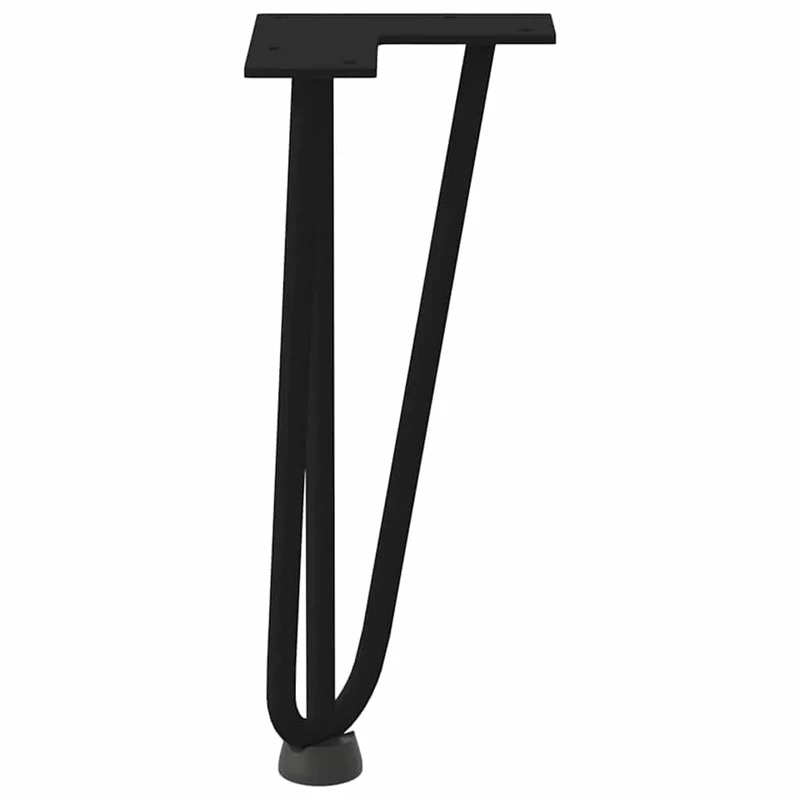 Lot de 4 pieds en épingle à cheveux pour table basse 30 cm design moderne avec niveleurs en acier massif noir 02_0056735