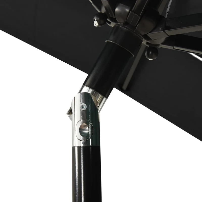 Parasol à 3 niveaux avec mât en aluminium 2 x 2 m noir 02_0008758