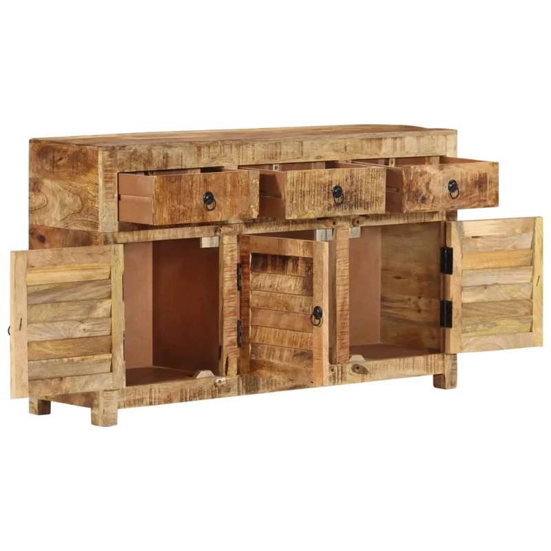 Buffet bahut commode armoire meuble de rangement organisateur cuisine salle de séjour salon 110 x 30 x 65 cm bois massif de manguier marron 02_0029510