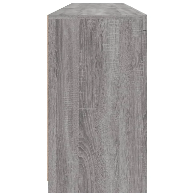 Buffet bahut commode armoire meuble de rangement organisateur cuisine salle de séjour salon avec lumières LED sonoma 162 x 37 x 67 cm gris 02_0030057