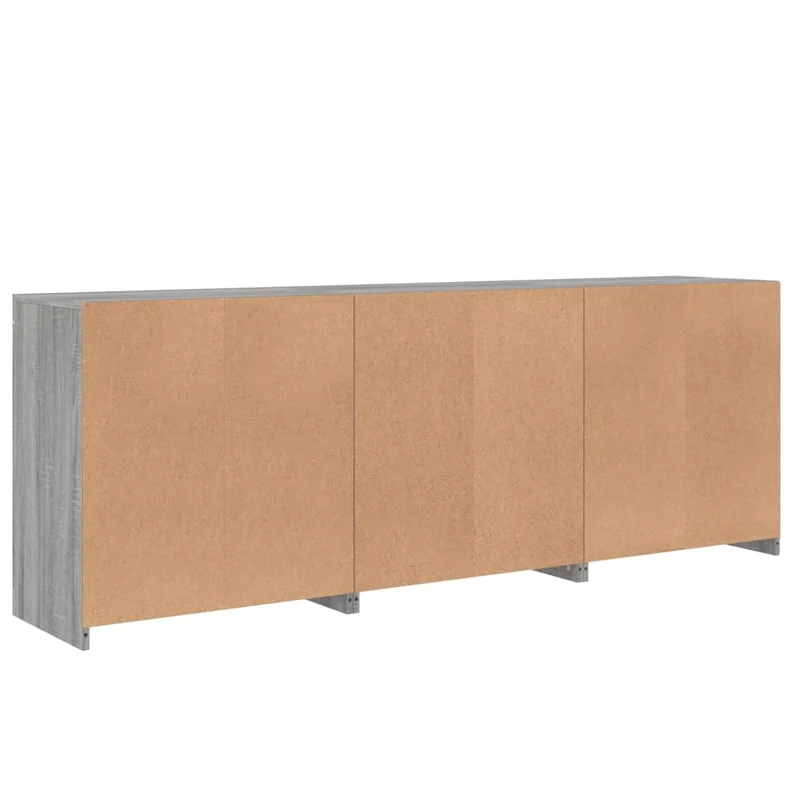 Buffet bahut commode armoire meuble de rangement organisateur cuisine salle de séjour salon avec lumières LED sonoma 181,5 x 37 x 67 cm gris 02_0030064