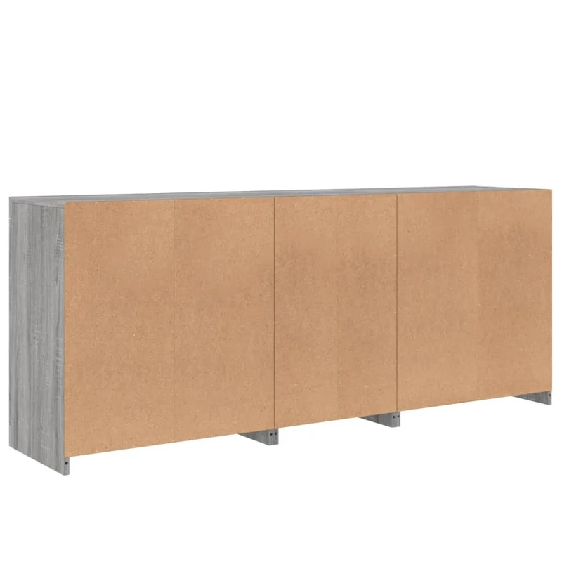 Buffet bahut commode armoire meuble de rangement organisateur cuisine salle de séjour salon avec lumières LED sonoma 162 x 37 x 67 cm gris 02_0030056