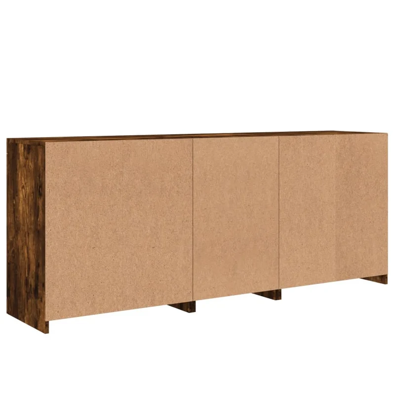 Buffet bahut commode armoire meuble de rangement organisateur cuisine salle de séjour salon avec lumières LED 162 x 37 x 67 cm marron 02_0029871