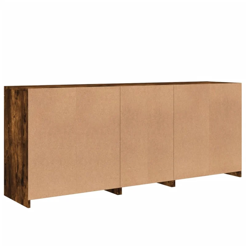 Buffet bahut commode armoire meuble de rangement organisateur cuisine salle de séjour salon avec lumières LED 162 x 37 x 67 cm marron 02_0029872