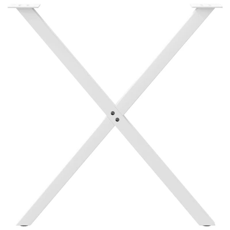 Lot de 2 pieds de table à manger en forme de X 70 x 72 cm robustes avec niveleurs blancs en acier 02_0057190