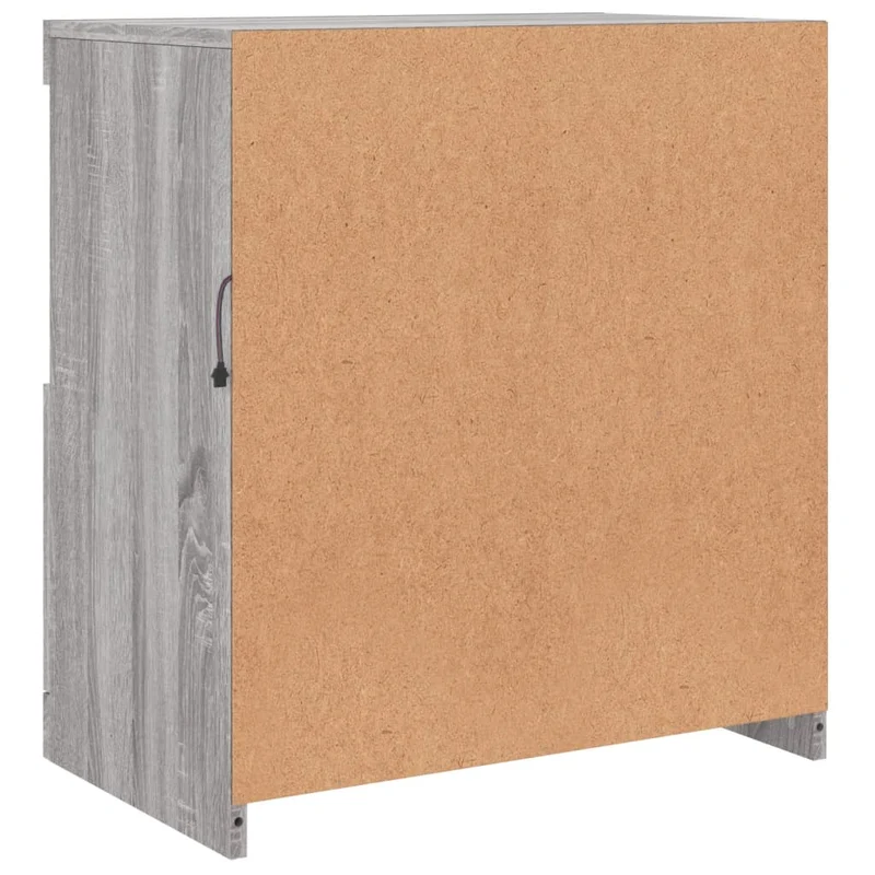 Buffet bahut commode armoire meuble de rangement organisateur cuisine salle de séjour salon avec lumières LED sonoma 60,5 x 37 x 67 cm gris 02_0030079