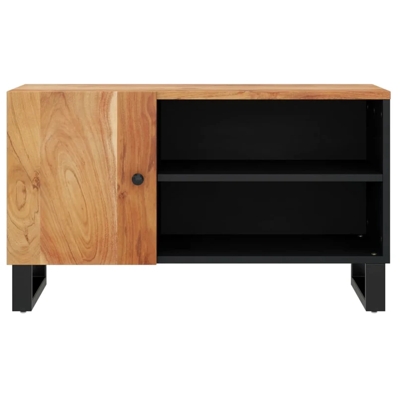 Meuble TV multimédia étagère télévision buffet téléviseur salle à manger salon chambre 80 x 33 x 46 cm bois d'acacia solide et d'ingénierie brun 02_0026240