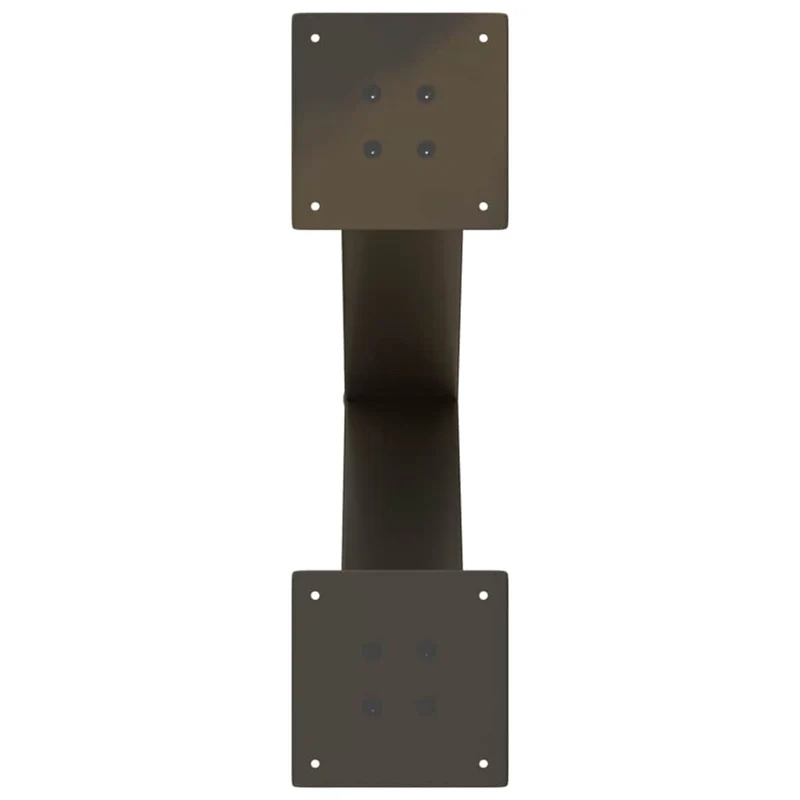 Lot de 2 pieds de table à manger en forme de X 60 x 73 cm robustes modernes avec niveleurs en acier naturel 02_0057247
