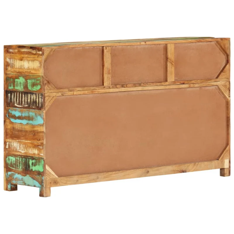 Buffet bahut commode armoire meuble de rangement organisateur cuisine salle de séjour salon 110 x 30 x 65 cm bois massif de récupération marron 02_0029511