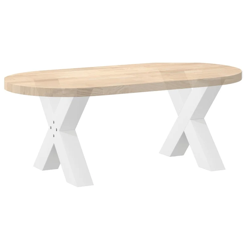 Lot de 2 pieds de table basse en forme de X 60 x 42 cm design moderne finition épurée en acier blanc 02_0057233