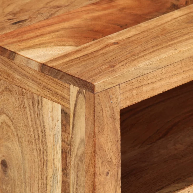 Meuble TV multimédia étagère télévision buffet téléviseur salle à manger salon chambre 88 x 35 x 40 cm bois d'acacia massif brun 02_0026324