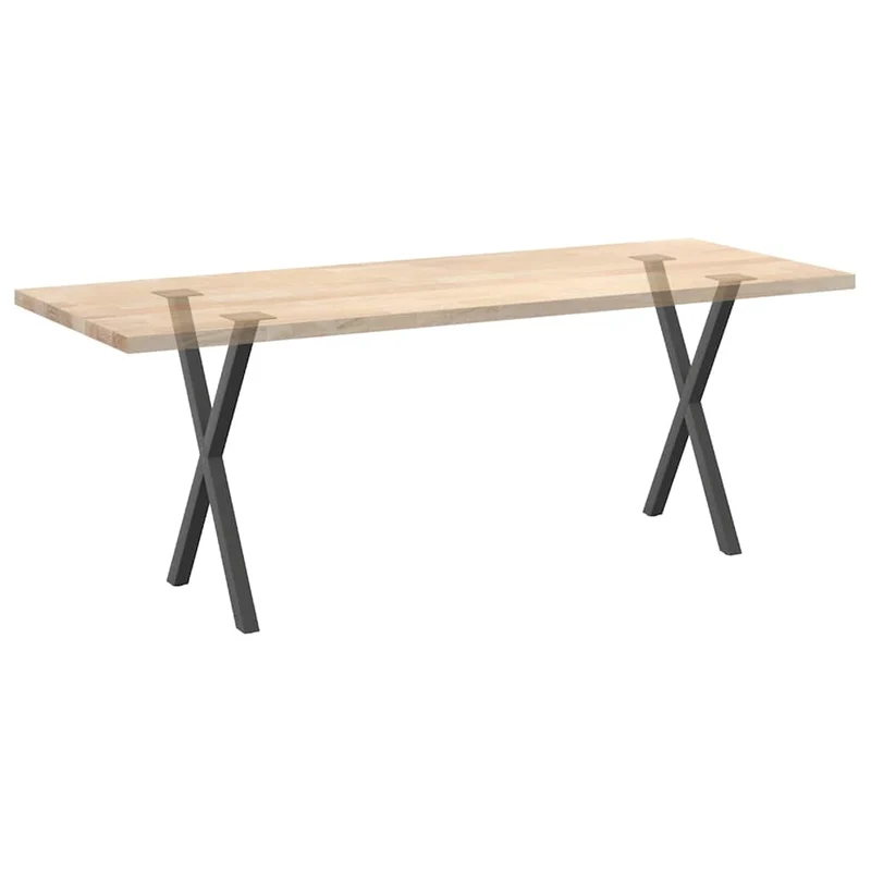Lot de 2 pieds de table à manger en X 57 x 72 cm robustes et réglables style moderne en acier anthracite 02_0057187