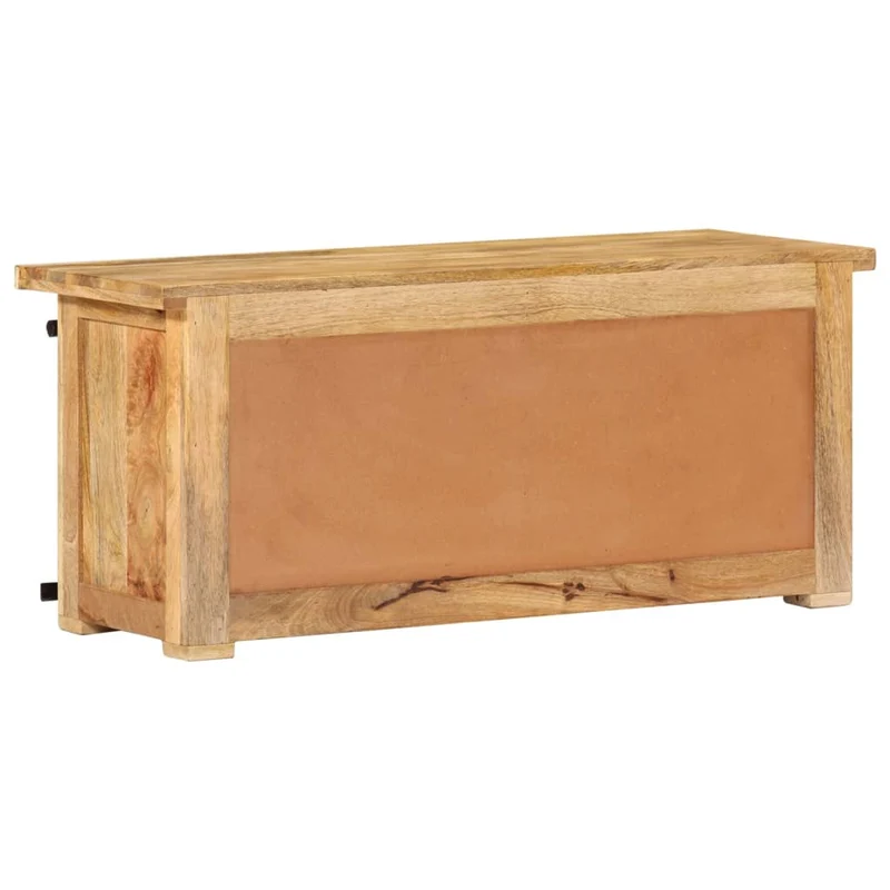 Meuble TV multimédia étagère télévision buffet téléviseur salle à manger salon chambre 90 x 35 x 40 cm bois massif de manguier brun 02_0026351