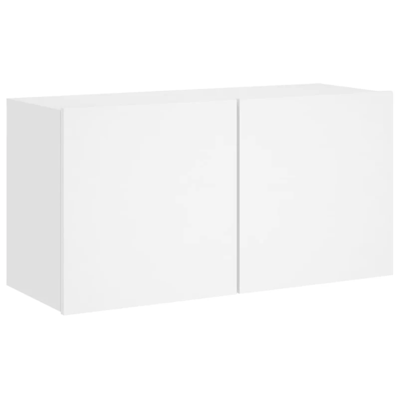 Meubles TV multimédia étagère télévision buffet téléviseur salle à manger salon chambre 5 pièces bois d'ingénierie blanc 02_0029257