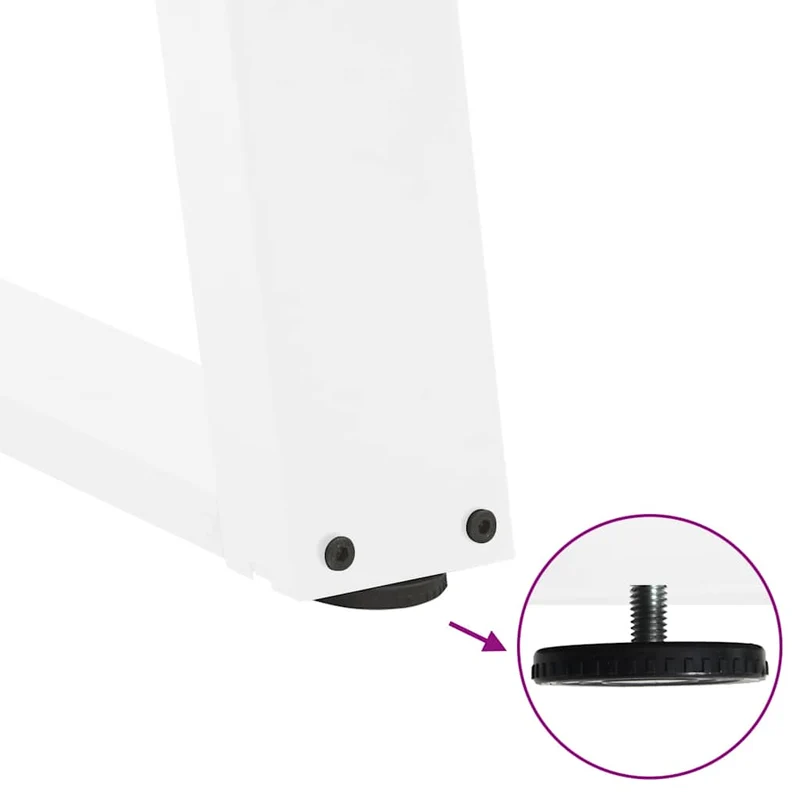 Lot de 2 pieds de table basse en U inclinés 30 x 30 cm stable moderne en acier blanc 02_0057022