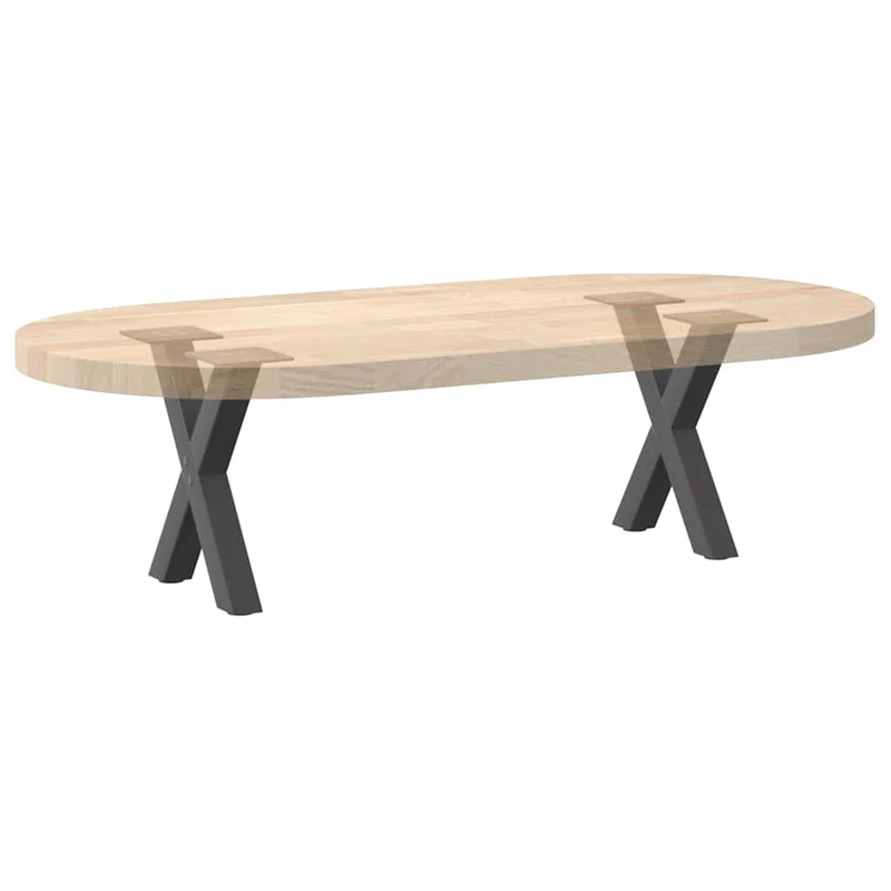 Lot de 2 pieds de table basse en forme de X 30 x 30 cm avec niveleurs réglables design moderne en acier anthracite 02_0057146