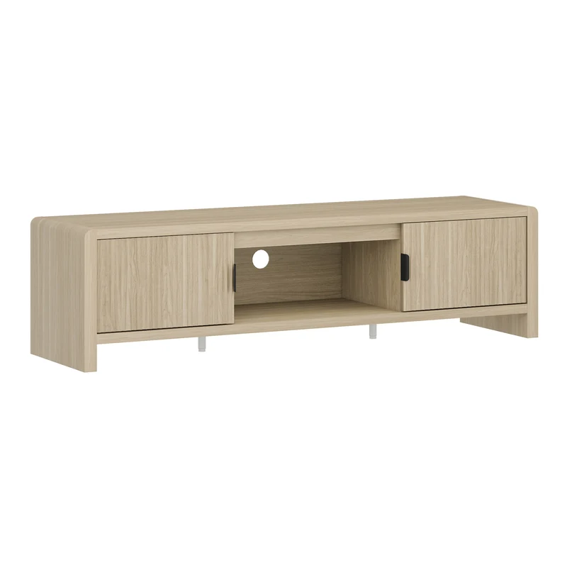 Meuble TV support télévision salon étagère 150 x 40 x 40 cm effet chêne 03_0010081