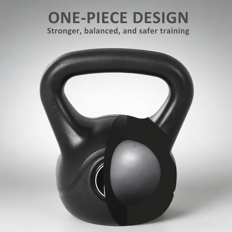 Haltère à boule musculation 22 x 17 x 24 cm prise confort silencieux fond plat rangement design épuré en plastique noir 21_0006766