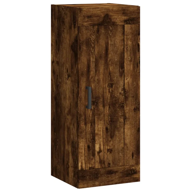 Buffet bahut commode armoire meuble de rangement organisateur cuisine salle de séjour salon haut 34,5 x 34 x 180 cm bois d'ingénierie marron 02_0033229