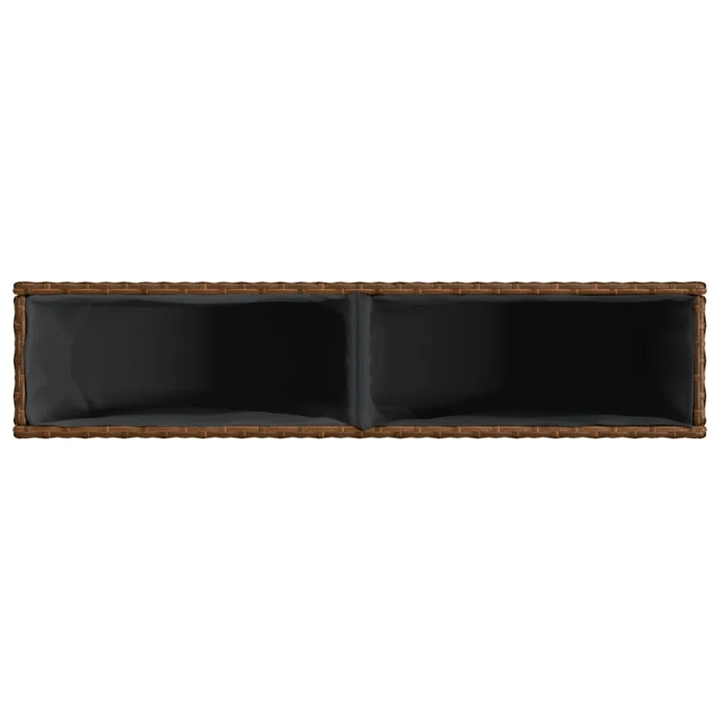 Jardinière bac lit surélevé plantes fleurs terrasse jardin avec 2 pots 90 x 20 x 40 cm résine tressée marron 02_0038084