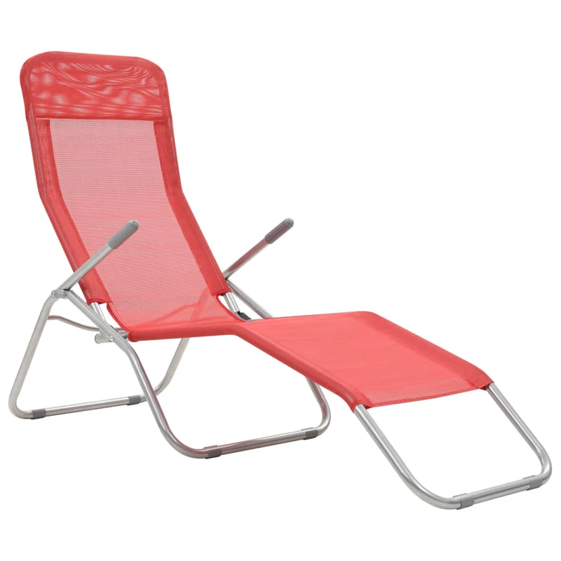 Chaises longues pliables 2 pièces textilène rouge 02_0011952