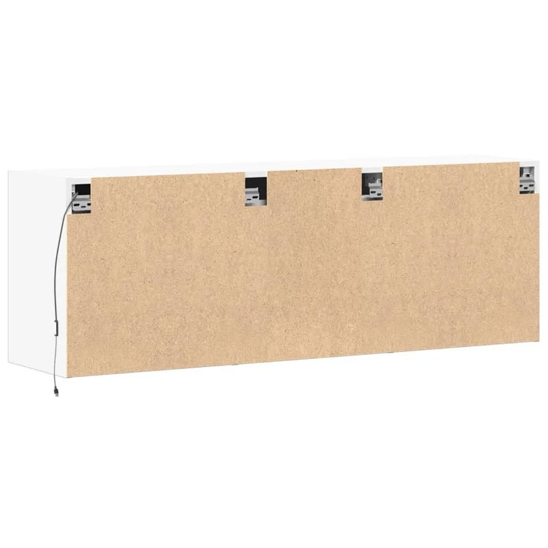Meuble TV multimédia étagère télévision buffet téléviseur salle à manger salon chambre mural avec lumières LED 130 x 31 x 45 cm blanc 02_0027857