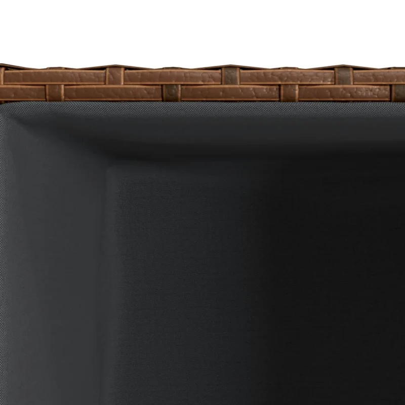 Jardinière bac lit surélevé plantes fleurs terrasse jardin 40 x 40 x 80 cm résine tressée marron 02_0037587