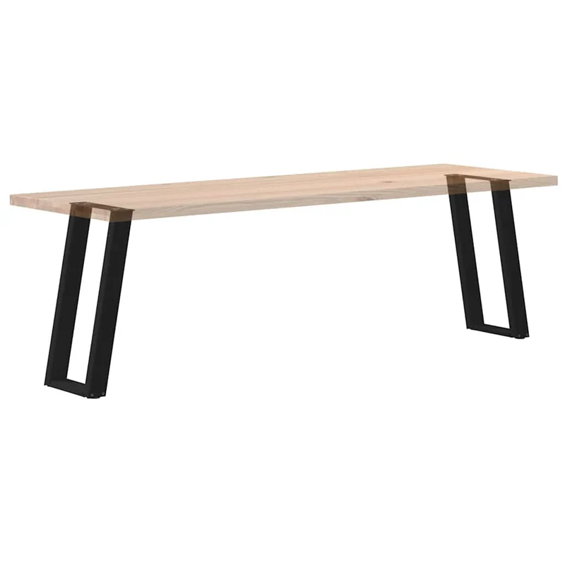 Lot de 2 pieds de table console en U inclinés 38 x 72 cm stables modernes en acier noir 02_0057062