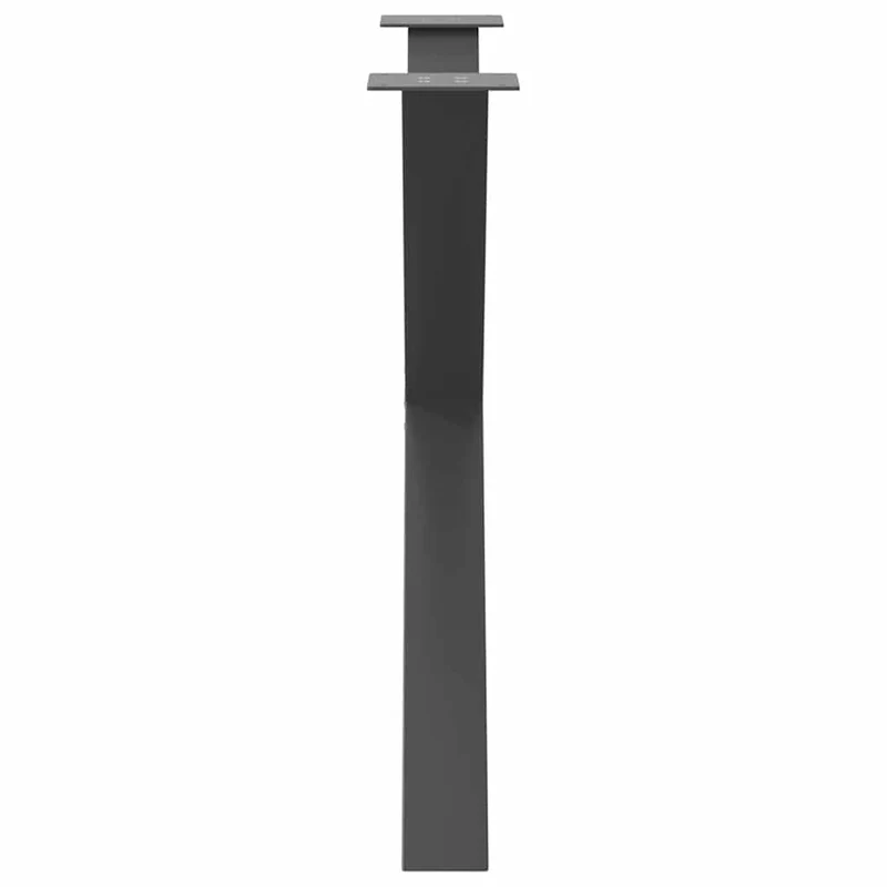 Lot de 3 pieds de table à manger en X 90 x 72-73 cm avec niveleurs ajustables style moderne en acier anthracite 02_0057268