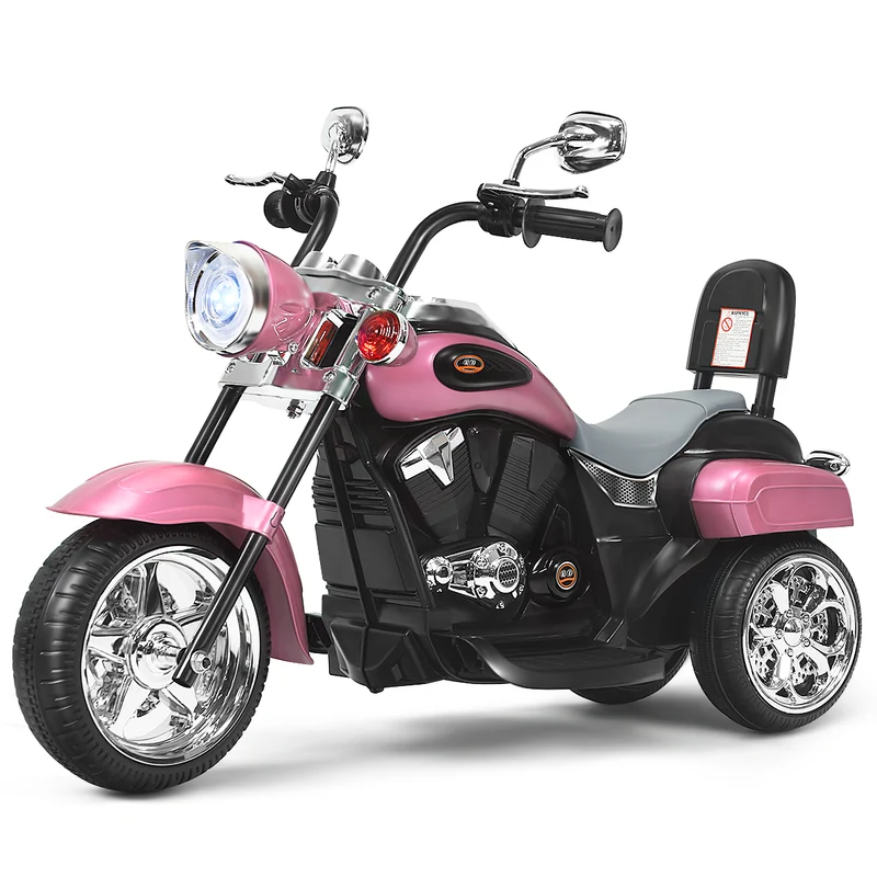 Moto électrique chopper 91 x 48 x 64 cm réversible stable lumineuse style tendance en PP rose pâle 20_0020868
