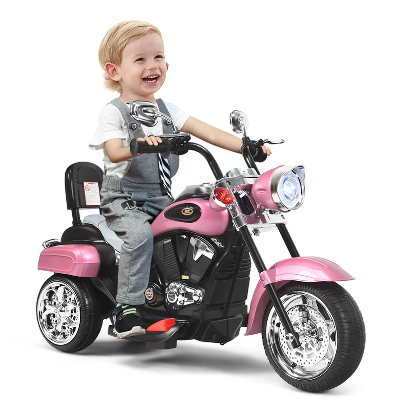 Moto électrique chopper 91 x 48 x 64 cm réversible stable lumineuse style tendance en PP rose pâle 20_0020868