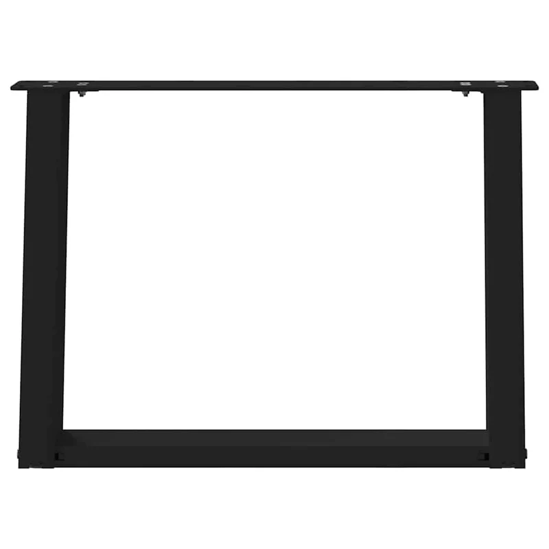 Lot de 2 pieds de table basse en U inclinés 60 x 43 cm support robuste réglable design moderne en acier noir 02_0057052