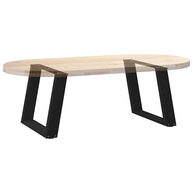 Lot de 2 pieds de table basse en U inclinés 60 x 43 cm support robuste réglable design moderne en acier noir 02_0057052