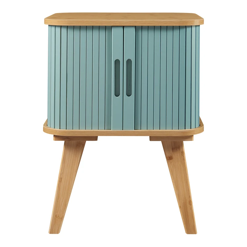 Table d'appoint bambou 59 x 45 x 45 cm naturel bleu 03_0010969