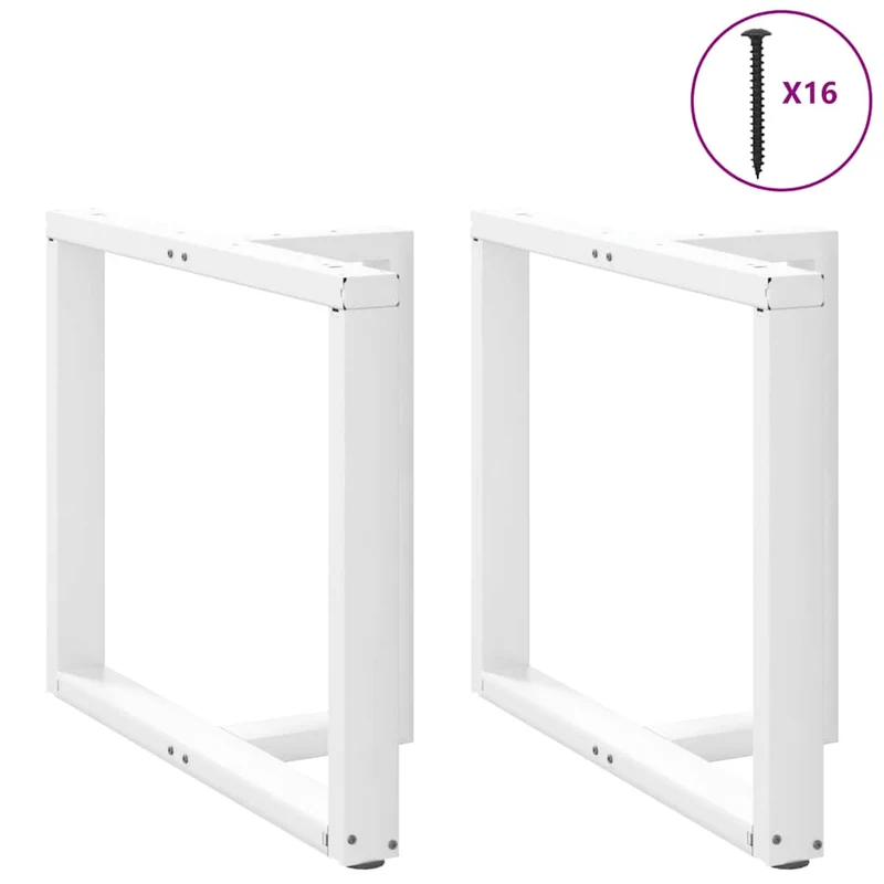 Lot de 2 pieds de table à manger en T réglables 100 x 35 x 73 cm moderne en acier blanc 02_0057335