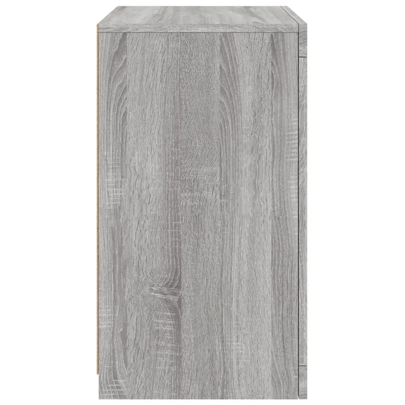 Lot de 2 armoires latérales avec lumières LED espace de rangement 41 x 37 x 67 cm en bois d'ingénierie gris 02_0049373