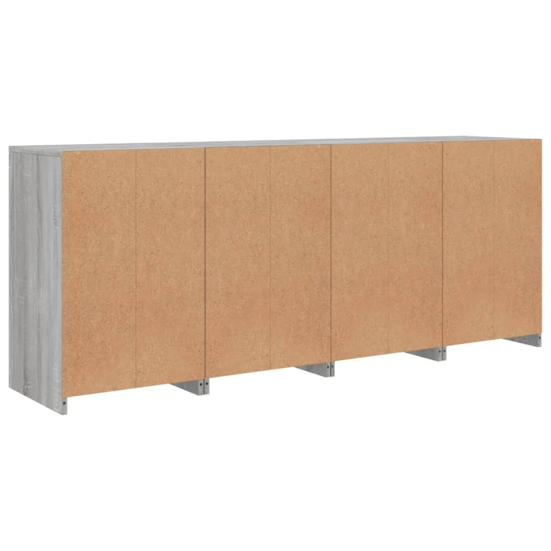 Buffet bahut commode armoire meuble de rangement organisateur cuisine salle de séjour salon avec lumières LED sonoma 164 x 37 x 67 cm gris 02_0030060