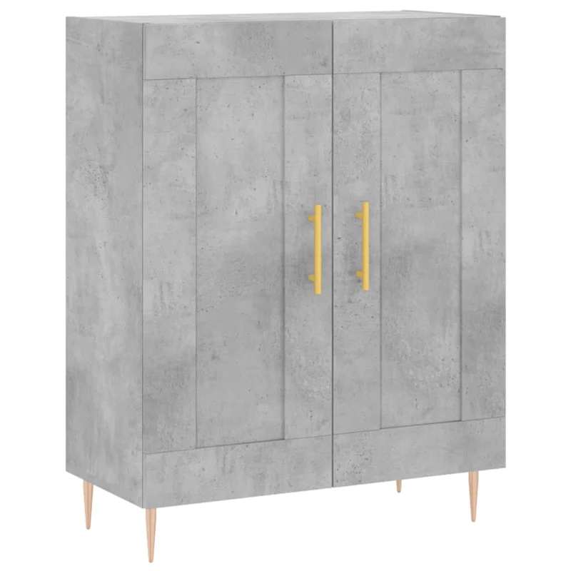 Buffet bahut commode armoire meuble de rangement organisateur cuisine salle de séjour salon haut 69,5 x 34 x 180 cm bois d'ingénierie gris 02_0034595