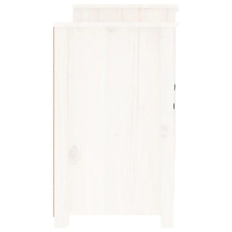 Buffet bahut commode armoire meuble de rangement organisateur cuisine salle de séjour salon 164 x 37 x 68 cm bois massif de pin blanc 02_0030213