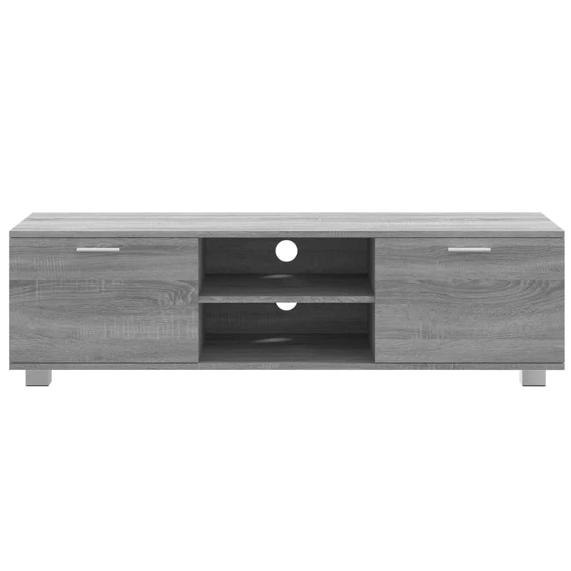 Meuble TV multimédia étagère télévision buffet téléviseur salle à manger salon chambre sonoma 140 x 40,5 x 35 cm bois d'ingénierie gris 02_0028390