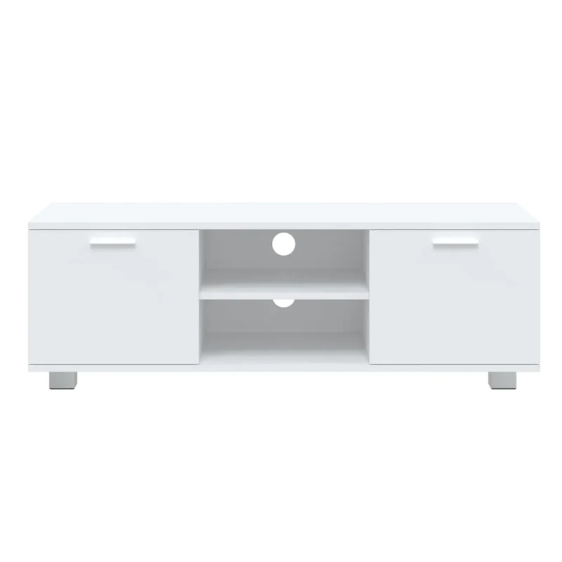 Meuble TV multimédia étagère télévision buffet téléviseur salle à manger salon chambre 120 x 40,5 x 35 cm bois d'ingénierie blanc 02_0025875
