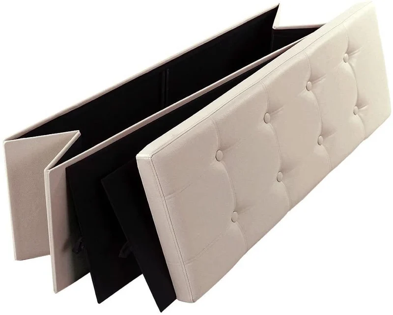 Banc pour banquette de rangement 110 x 38 x 38 cm 120 litres 110 cm beige 12_0000217