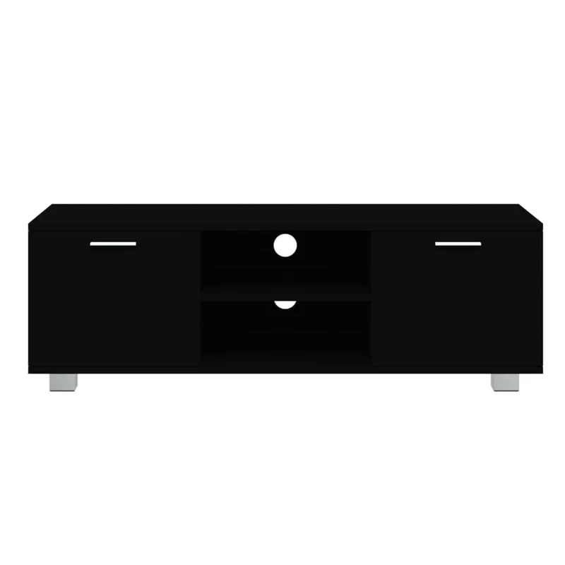 Meuble TV multimédia étagère télévision buffet téléviseur salle à manger salon chambre 120 x 40,5 x 35 cm bois d'ingénierie noir 02_0025877