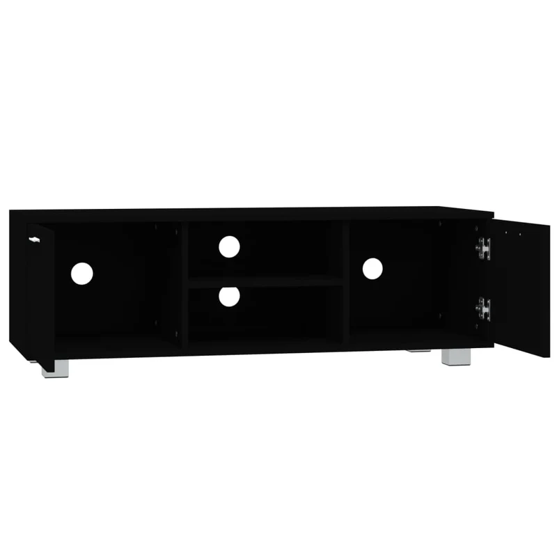 Meuble TV multimédia étagère télévision buffet téléviseur salle à manger salon chambre 120 x 40,5 x 35 cm bois d'ingénierie noir 02_0025877