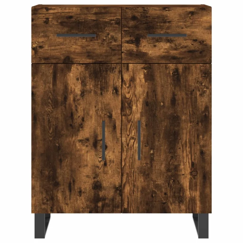 Buffet bahut commode armoire meuble de rangement organisateur cuisine salle de séjour salon haut 69,5 x 34 x 180 cm bois d'ingénierie marron 02_0033526