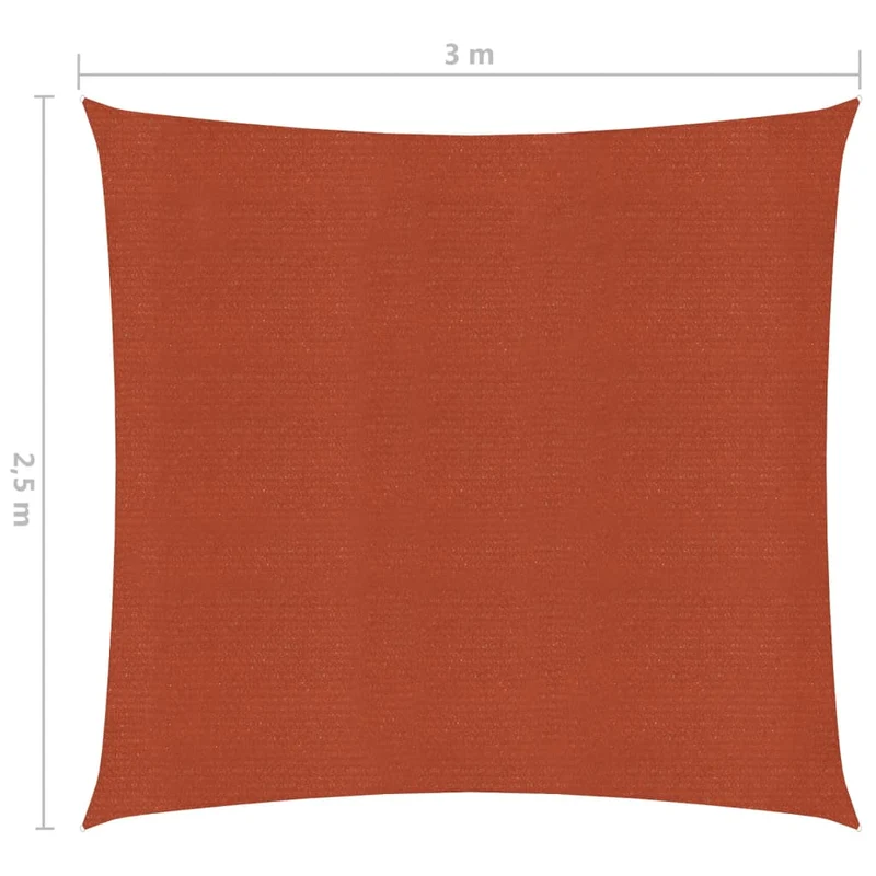 Voile d'ombrage 160 g/m² terre cuite 2,5 x 3 m PEHD 02_0009337